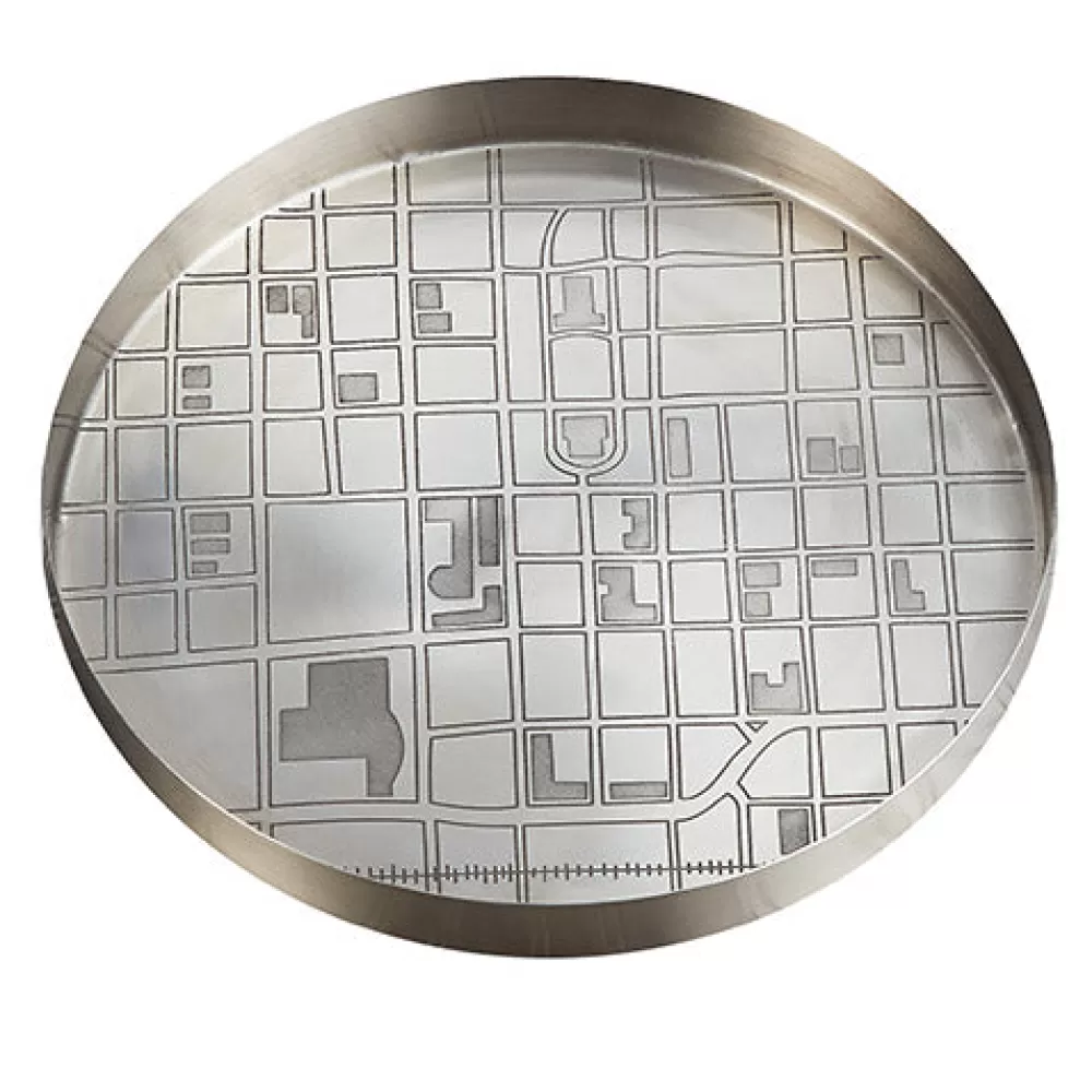 Discount Map Tray Small Antique Nickel Decor