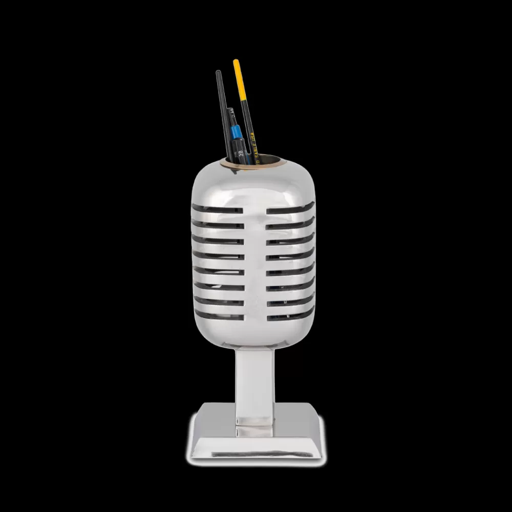 New Microphone Pencil Holder Aluminum Decor