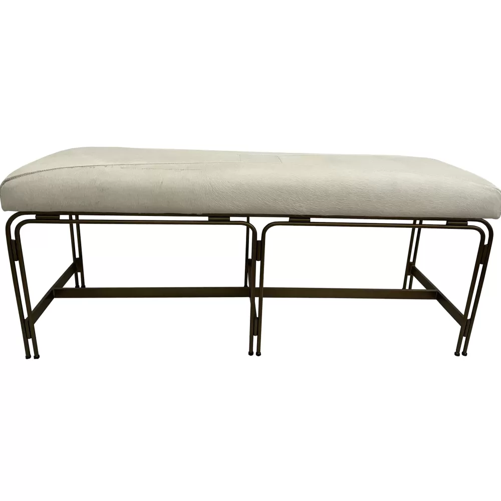 Clearance Riley Bench Long Antique Gold Seating