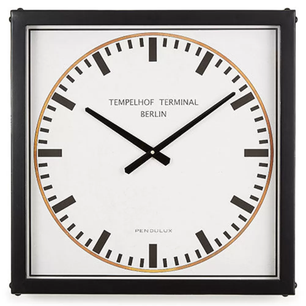 Hot Tempelhof Terminal Clock Black Wall Clocks